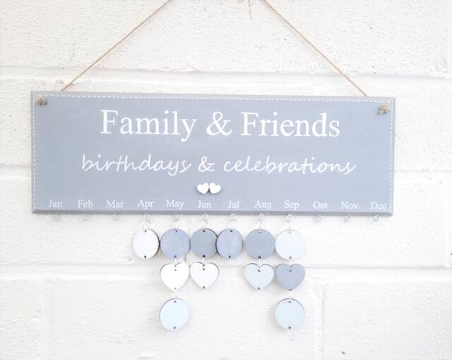 Family & Friends Birthdays Board Calendar, Reusable, Special Dates To Remember Gift - image 1