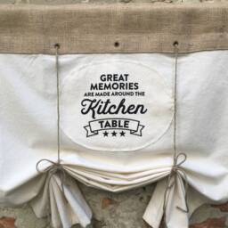Kitchen Curtains Burlap Farmhouse Tie Up Valance Bohemian Curtain Window Country Chic Cottage Primitive Rustic Jute Boho - thumbnail 2