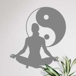 Yoga Pose Wall Decal Lotus Mandala, Buddha Decor T644 - thumbnail 1