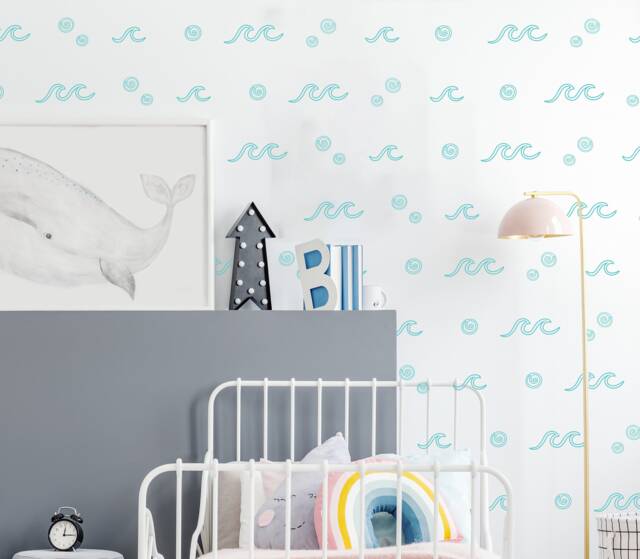 Surf's Up Wave Wall Decal Set // Decals/Surfing For Boy/Girl's Room - image 1