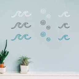 Surf's Up Wave Wall Decal Set // Decals/Surfing For Boy/Girl's Room - thumbnail 3
