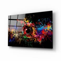 Colorful The Eye - Vibrant Abstract Tempered Glass Wall Art For Modern Creative Interiors - thumbnail 1