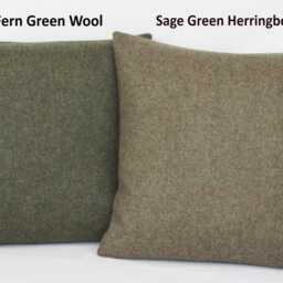 Sage Green Herringbone Design Wool Abraham Moon British Made Cushion Pillow Cover Square Rectangle Lumbar - thumbnail 3