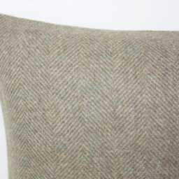 Sage Green Herringbone Design Wool Abraham Moon British Made Cushion Pillow Cover Square Rectangle Lumbar - thumbnail 2