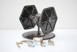 Tie Fighter Star War Scrap Metal Sculpture, Recycled Steel Art, Geeky Valentine Gift - thumbnail 1