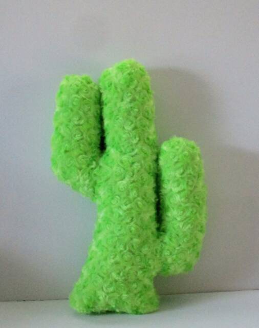 Cactus Pillow, Minky Plush Cactus Throw Cushion, Southwest Nursery, Lime Green Cactus, Stuffed - image 1