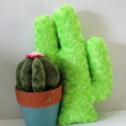 Cactus Pillow, Minky Plush Cactus Throw Cushion, Southwest Nursery, Lime Green Cactus, Stuffed - thumbnail 4