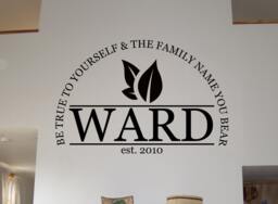 Personalized Family Name Wall Decal - Established Date, Custom Quote - thumbnail 1