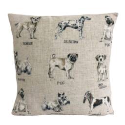 Clarke & - Dogs Linen Cute Dog Cushion Cover Throw Pillow - thumbnail 2