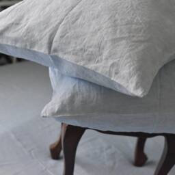 Duvet Cover Set & Pillow With Envelope Closures Melange Blue Color Stone Washed Seamless Full King Quilt Linen Duvet Cover Full - thumbnail 2