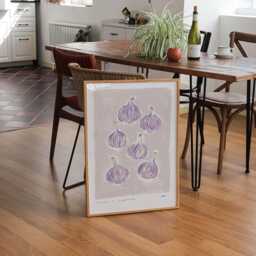 Garlic Painting Art Print/Hand Painted Abstract Kitchen On Everything Food - thumbnail 3