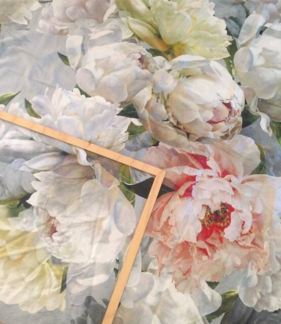 Decorative Pillow Cover in Peonia Grande Zinc, Designers Guild