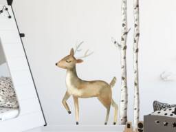 Watercolour Tree & Animal Wall Sticker, Woodland Decal