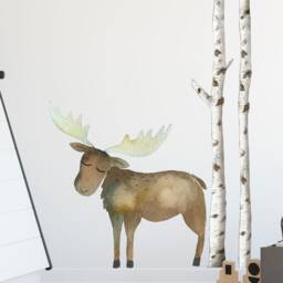 Watercolour Tree & Animal Wall Sticker, Woodland Decal - thumbnail 2