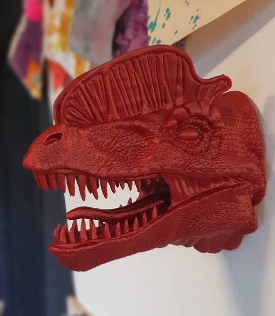 Dilophosaurus Wall Art - Dinosaur Mount 3D Printed - image 1