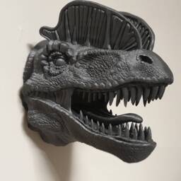 Dilophosaurus Wall Art - Dinosaur Mount 3D Printed - thumbnail 3