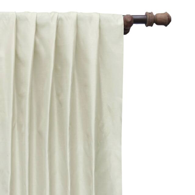 Ivory Faux Silk Curtain Panels, Off White Art Curtains - Rod Pocket, Grommet, Box Pleat, Three Pinch Tab Top & Plain Ring Top - image 1