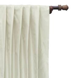 Ivory Faux Silk Curtain Panels, Off White Art Curtains - Rod Pocket, Grommet, Box Pleat, Three Pinch Tab Top & Plain Ring Top - thumbnail 1