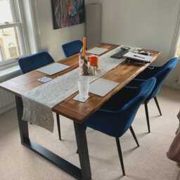 Quilted Velvet Dining Chair With Armrests Modern Accent Seating - thumbnail 4