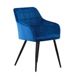 Quilted Velvet Dining Chair With Armrests Modern Accent Seating - thumbnail 3