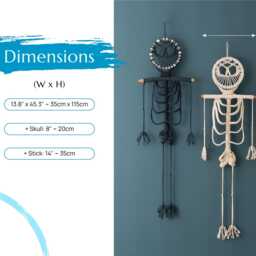 Macrame Skeleton Halloween Decor For Spooky & Stylish Wall Art V79 - thumbnail 3