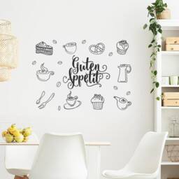 Wall Sticker Bon Appetit For Dining Room Kitchen Cafe Snack Bar Wall Decoration Tattoo Decal W501A - thumbnail 3
