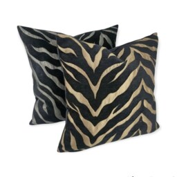 "Luxurious Tiger Print Cushion Covers - Bronze Chenille Animal -16"", 18"", 22"", 24"" & 18"" X 12"", 20"" 14" - thumbnail 2