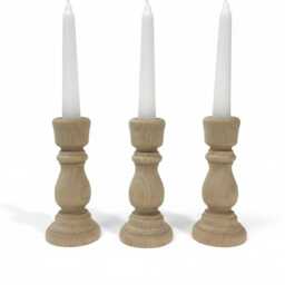 Bulk Small Candlestick Holders Wood Candle Rustic Wedding Decor Farmhouse Home Table Accents Candlesticks Vigil - thumbnail 2