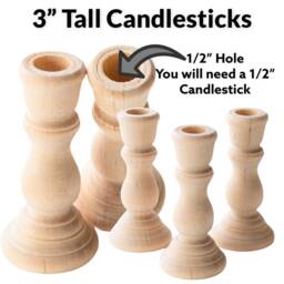 Bulk Small Candlestick Holders Wood Candle Rustic Wedding Decor Farmhouse Home Table Accents Candlesticks Vigil - thumbnail 3