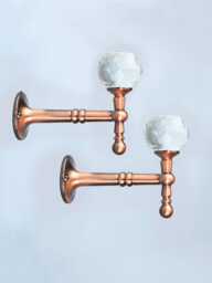 G Decor Pack Of 2 Faceted Crystal Curtain Tie Backs, Bronze Finish - thumbnail 1