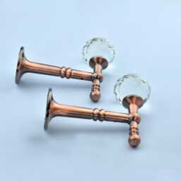 G Decor Pack Of 2 Faceted Crystal Curtain Tie Backs, Bronze Finish - thumbnail 2