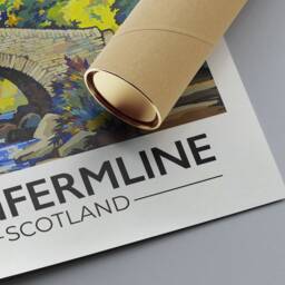 Dunfermline Travel Poster, Fife Bridge Illustration, Dunfermline Abbey, Scottish Art - thumbnail 3