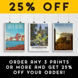 Dunfermline Travel Poster, Fife Bridge Illustration, Dunfermline Abbey, Scottish Art - thumbnail 2