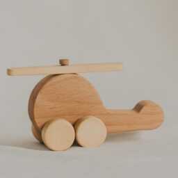 Handmade Wooden Helicopter Toy, Montessori Learning Push & Pull Toy For Kids, Eco-Friendly Birthday Gift, Nursery Decor - thumbnail 2