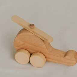 Handmade Wooden Helicopter Toy, Montessori Learning Push & Pull Toy For Kids, Eco-Friendly Birthday Gift, Nursery Decor - thumbnail 4