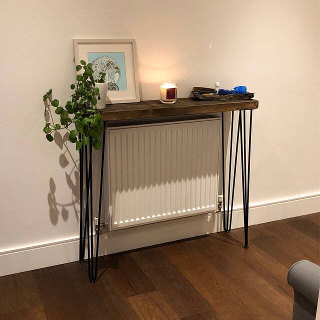 Rustic 4 Legs Wood Console Table With Hairpin Hallway Depth 24cm UK 48 Hours Dispatch/48 Delivery - image 1