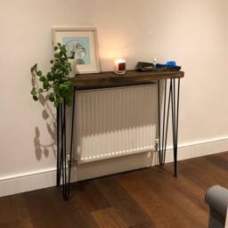 Rustic 4 Legs Wood Console Table With Hairpin Hallway Depth 24cm UK 48 Hours Dispatch/48 Delivery - thumbnail 1