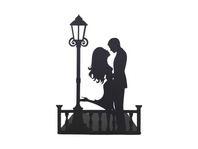 Romantic Love Story Bookend - Lamp Post Metal Library Bookshelf Decor Park Bench Couple - image 1