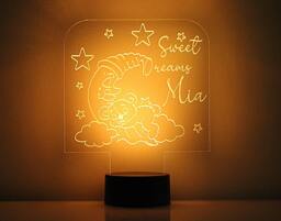 Personalised Kids Night Light - Cute Koala & Moon Lamp, Nursery Light, Baby Bedroom Custom Decor - thumbnail 1