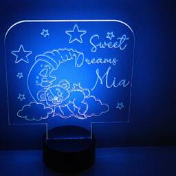 Personalised Kids Night Light - Cute Koala & Moon Lamp, Nursery Light, Baby Bedroom Custom Decor - thumbnail 3