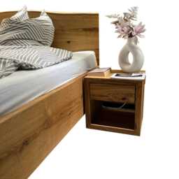 Solid Oak Bed Frame & Headboard, 100% Natural Live Edge, Avail Sizes For Twin(Single/Twin Xl/Full(Double/Queen/King/California King - thumbnail 3