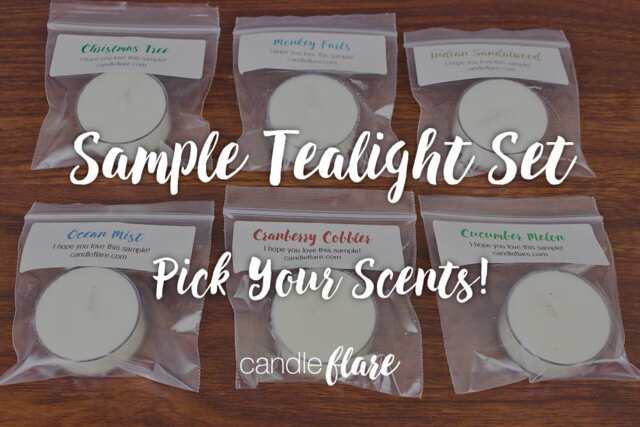 Sample Soy Tealight Set - Six Samples For Trying Testing Discovering Favorite Scented Candle