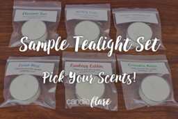 Sample Soy Tealight Set - Six Samples For Trying Testing Discovering Favorite Scented Candle