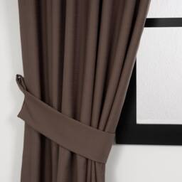 Custom Size Linen Curtains, Blackout Option - Extra Wide & Long Natural Drapes Brown - thumbnail 2