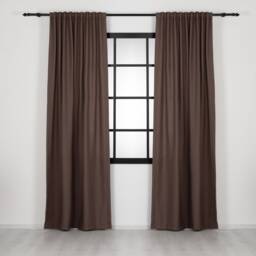 Custom Size Linen Curtains, Blackout Option - Extra Wide & Long Natural Drapes Brown