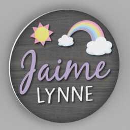 Round Rainbow Name Sign, Nursery Decor, Wall Art, Baby Shower Gift, Girl Rainbow - thumbnail 2
