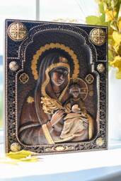 Wood Carved Virgin Mary Icon Religious Wall Hanging, 8 Colors, Xs-Xxl, Tax Free