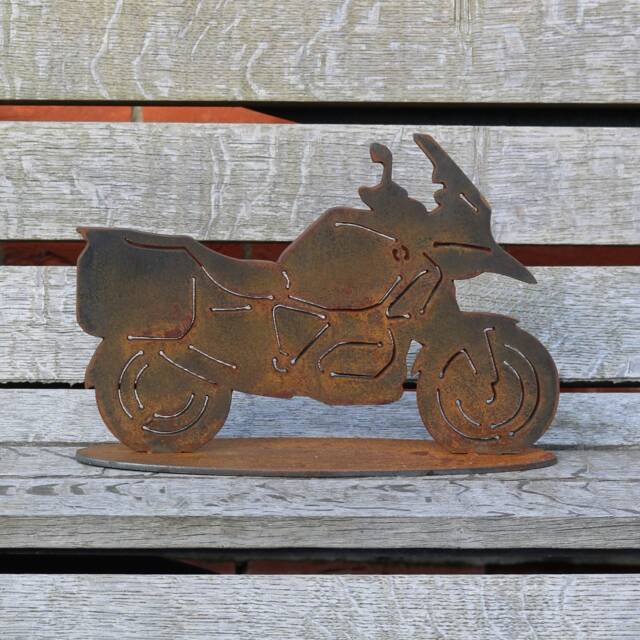 Rusty Metal Bmw Motorbike Statue, Outdoor Garden Decor - image 1