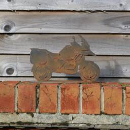 Rusty Metal Bmw Motorbike Statue, Outdoor Garden Decor - thumbnail 3