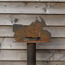 Rusty Metal Bmw Motorbike Statue, Outdoor Garden Decor - thumbnail 2